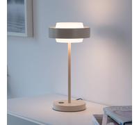 Lámpara de mesa LED SCHÖNER WOHNEN Elmo, brisa de arena, 3000 K, atenuable