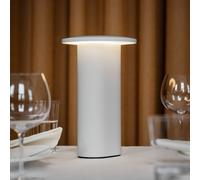 lámpara de mesa LED Solae de Fritz Hansen, blanca, aluminio, IP44
