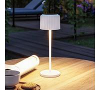 lámpara de mesa LED solar Else de Paulmann, blanca, IP44, atenuable