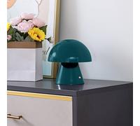 Lámpara de mesa Lindby LED recargable Nevijo, petróleo, Ø18cm, USB,