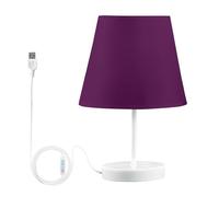 Lámpara de mesa portátil púrpura de lujo para dormitorio y oficina, elegante iluminación de escritorio, decoración moderna de mesita de noche, recargable por USB, brillo ajustable