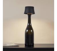 Lámpara de mesa recargable LED Lindby Linor, negra, USB, regulador táctil