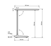 Lámpara de mesa recargable MAULsally, negra, CCT, atenuable, altura 34 cm EC:EPREL:2086739