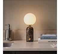 Lámpara de mesa recargable Torrano de Globen Lighting, mármol marrón