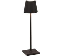 Zafferano Lámpara de mesa Poldina Micro, recargable e inalámbrica, táctil, 2200–3000K, 27,5cm, Negro