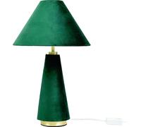 Relaxdays Lámpara de mesa con pantalla terciopelo verde oscuro,oro