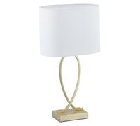 Relaxdays Lámpara de mesa dorada con pantalla blanco,oro