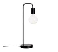 Lámpara de mesa retro curvada L en negro I E27 I cable con interruptor I metal I lámpara de lectura redonda