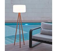 Lámpara de mesa solar sin cables de plástico exterior blanca con sensor crepuscular luz led regulable newgarden chloe ip65 y 36hrs autonomía