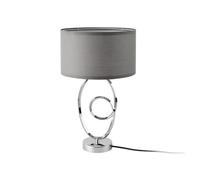 Lámpara de mesa torquay 1xe14 40 w metal/tela 50xø30cm - cromado/gris [lux.pro]