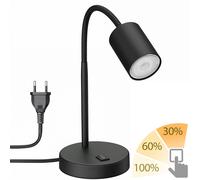 Lámpara de mesa WAIKA interruptor cuello de cisne negro mate + GU10 LED PAR16