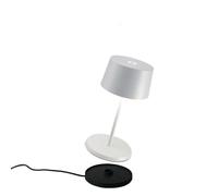 Lámpara de mesa Zafferano Olivia Mini - Lámpara LED recargable para exteriores - 22 cm - Blanca