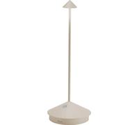 Zafferano, Lámpara Pina, Lámpara de Mesa Recargable e Inalámbrica con Control Táctil, Adecuada como Lámpara de Exterior, Atenuador, 2200-3000 K, Altura 29 cm, Color Arena