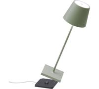 Zafferano Lámpara de mesa Poldina Pro recargable táctil atenuador 2200–3000K Salvia 38 cm