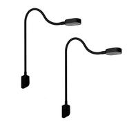 kalb | Lámpara LED "Ilios" con conexión USB-C, montaje en pared o en esquina, brazo flexible, regulable en intensidad, juego de 2 unidades, color negro
