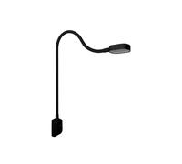 kalb | Lámpara LED "Ilios" con conexión USB-C, montaje en pared o en esquina, brazo flexible, regulable, juego de 1 unidad, color negro