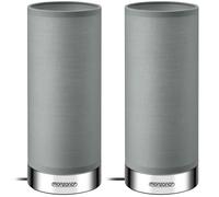 Monzana 2x Lámparas de Mesita de Noche LED Táctil Dormitorio Escritorio E14 Atenuable Cromo Gris