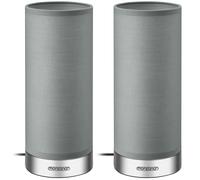 Monzana 2x Lámparas de Mesita de Noche LED Táctil Dormitorio Escritorio E14 Atenuable Níquel Satinado Gris