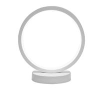 Lámpara de mesita de noche LED círculo, lámpara de soporte de cama compacta lámpara de mesa tibia lámpara de mesa de anillo de metal lámpara de mesa para dormitorio para dormitorio (Atenuación y