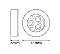 Lámpara de mueble LED OSRAM DOT-IT-CLASSIC, plateada, batería, atenuable