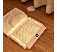Lámpara de Noche Acrílica Plana con Forma de Libro, 3 Temperaturas de Color y Atenuación Gradual, Lente Resistente al Desgaste, Lámpara de Lectura con Carga USB para Dormitorio