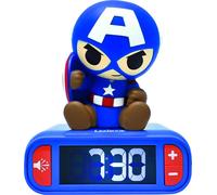 Lámpara de noche y despertador de Capitán América con efectos de sonido