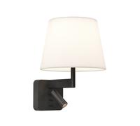 Lámpara de Pared Beaumont con Base para Lector, Color Negro Mate