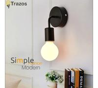Lámpara de pared de hierro LED minimalista moderna, dormitorio nórdico, mesita de noche, sala de estar creativa E27, luz de fondo de pasillo en blanco y negro