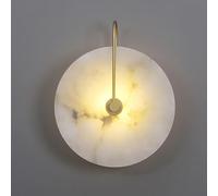 Lámpara De Pared De Piedra De Estilo Nórdico De 9,8 Pulgadas, Aplique De Pared Con Pantalla De Mármol Natural, Base De Metal, Luces De Pared Interiores, Estilo Chino Para Sala De Estar, Comedor