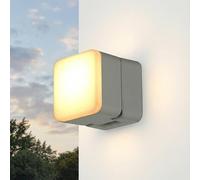 Lámpara de pared exterior LED de aluminio IP44 antracita y blanca cuadrada 9 cm 3000 K 750 lm moderna para balcón y entrada
