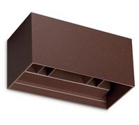 Lámpara de pared exterior LED Ideal Lux, 4000K, color café, IP54, modelo ATOM 366876