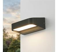 Lámpara de pared exterior LED IP54 14,2 cm de ancho Lámpara exterior antracita 3000 K blanco cálido 450 lm Lámpara de pared de aluminio Lámpara exterior moderna Balcón