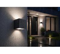 Lámpara de pared exterior LED Up Down Antracita Aluminio B:8,8 cm IP54 9W 850lm blanco neutro 4000K Moderna lámpara de pared exterior lámpara exterior terraza Balcón