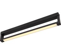 Lámpara de pared Globo Lighting Wandleuchte, metal negro mate, plástico opalino satinado, giratoria y orientable, IP44, lámpara para espejo, dimensiones: 442x30 mm, longitud: 90 mm, incluye LED de 12W