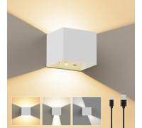 Lampara de Pared Interior Recargable con Detector de Movimiento, Blanco | Ángulo de Haz Ajustable, Luz Ajustable Táctil, Batería Aplique de Pared Sin Cable, Magnetica Lámpara para Dormitorio Pasillo