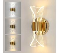 Lámpara de pared LED para interiores, lámpara de pared moderna con 3 temperaturas de color regulable de 12W, iluminación de pared de Metal acrílico para dormitorio, oficina y escalera M