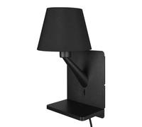 Lámpara de pared LED Trio Leuchten Comfort, modelo E14, color negro mate, material: metal/tela