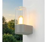 Luz De Pared Exterior Licht-Erlebnisse Nottingham Aluminio Gris Ámbar E27 IP44