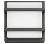 Lámpara de pared Philips myGarden, luz exterior para pared, color antracita, blanco, aluminio, clase II, estilo moderno, para jardín, terraza