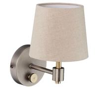Relaxdays Lámpara de pared vintage luz atenuable beige,oro,plata