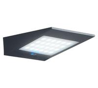 Lámpara de pared solar con LED, de 2,2 W, alimentada por batería y con panel fotovoltaico, grado de protección IP54, color gris oscuro