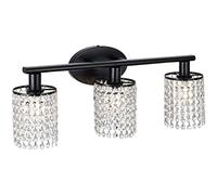 Lámpara de pared vintage con 2 bombillas, lámpara de pared de diseño industrial, lámpara de espejo retro hecha de metal y vidrio, portalámparas E27, foco de pared para dormitorio, sala de estar, baño