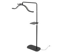 Lámpara de Pestañas de Pie, 29 Pulgadas, Control Táctil Deslizante, Luz de Pestañas de Media Luna, Ajustable, Rotación de 350 Grados con Clip para Teléfono para el Cuidado de la