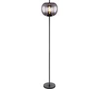 Lámpara de pie, con esfera de cristal ahumado, altura de 160 cm, modelo BLACKY