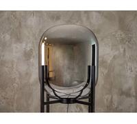 Lámpara de pie cristal efecto espejo fumé gris y acero negro, e27, ø43 x 140 cm 45 cm