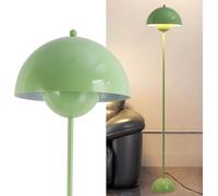 Lámpara de pie de diseño nórdico, con inspiración en un "macetero" verde y una base parabólica, con casquillo E27, ideal para salones, comedores y dormitorios