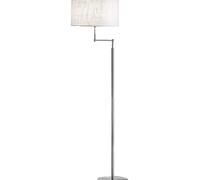 Lámpara de pie de metal cromado pulido con pantalla de tela blanca, casquillo E27, máximo 40 W, diseño elegante para interiores, altura 160 cm - Perenz