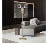 Lámpara de pie Equinoxe de IDEAL LUX, cromada/gris ahumado, altura 166 cm