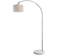 Monzana Lámpara Arco Altura Ajustable 150-175 Base de Mármol Ø30cm Lámpara de Pie E27 60V Cabezal Lino