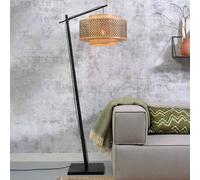 Lámpara de pie GOOD & MOJO Bután, negra, 176 cm, Ø 50 cm